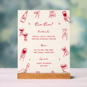Panneau En Acrylique Red Thats Amore Party Cin Bar