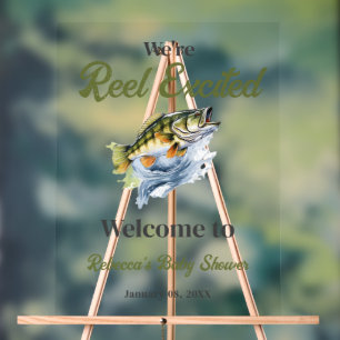 Panneau En Acrylique Reel Excité Poisson Baby shower Accueil
