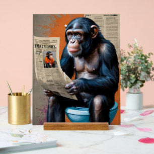 Panneau En Acrylique Regal Chimp sur le Trône - Unique Blend