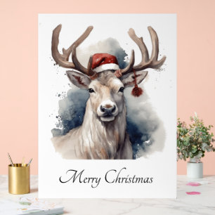 Panneau En Acrylique Reindeer de Noël, personnalisable