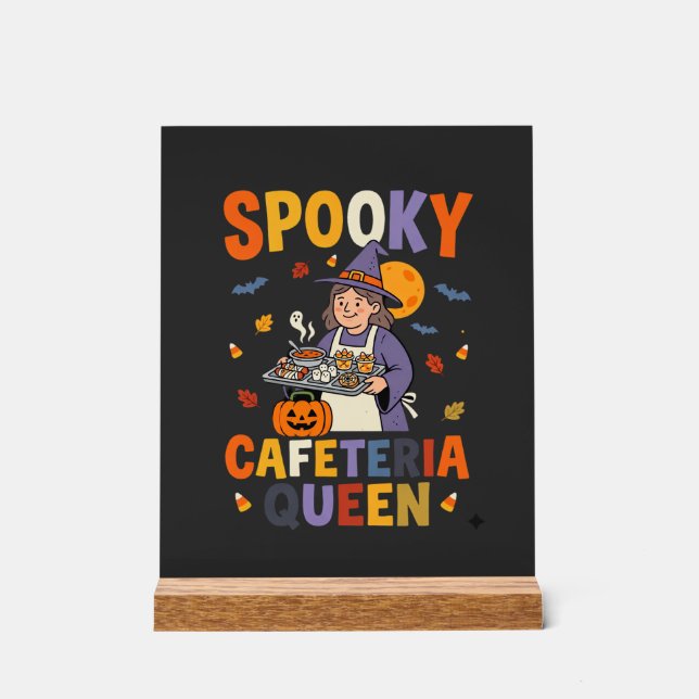 Panneau En Acrylique Reine de la cantine d'Halloween (Recto)