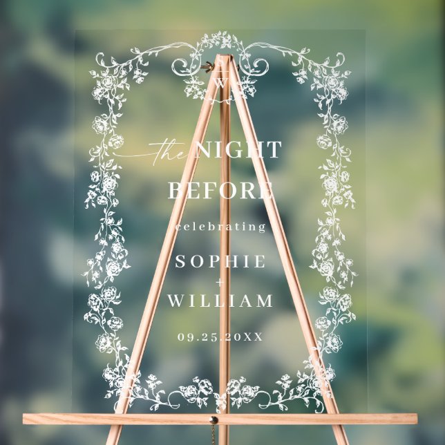 Panneau En Acrylique Repas floral de l'Ornat victorien Bienvenue (Neutre)