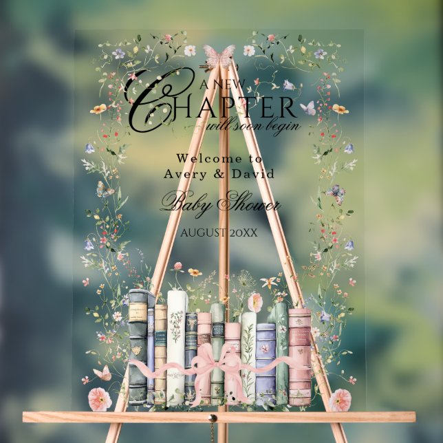 Panneau En Acrylique Réserver Fleur sauvage Nouveau Chapitre Commencer  (Neutre)