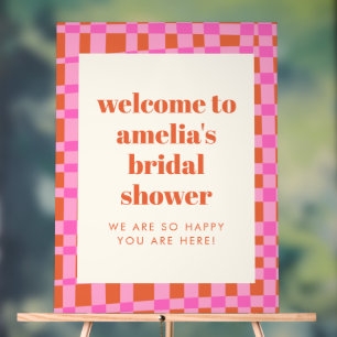 Panneau En Acrylique Résumé Bienvenue à la douche de mariage personnali