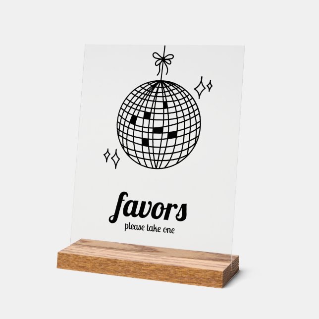 Panneau En Acrylique Retro Disco Ball Wedding Faveurs (Angle)