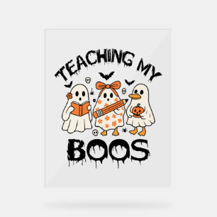 Panneau En Acrylique Retro Enseigner Mes Boos Halloween