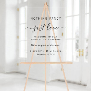 Panneau En Acrylique Rien De Fancy Just Love Accueil Mariage