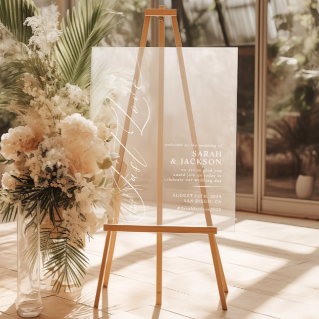 Panneau En Acrylique Rien De Fancy Just Love Mariage moderne Accueil (Créateur téléchargé)