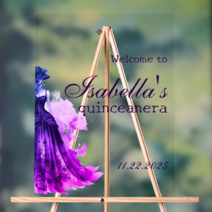 Panneau En Acrylique Robe de Quince Gothique Glamour violet