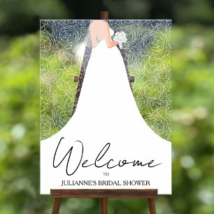 Panneau En Acrylique Robes de Mariée et Roses Baby Shower