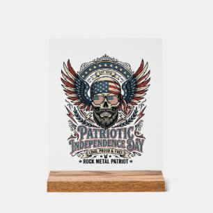 Panneau En Acrylique Rocker du bandana patriotique Gloire ancienne Méta