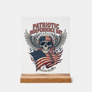 Panneau En Acrylique Rocker du bandana patriotique Méta musique Old Glo