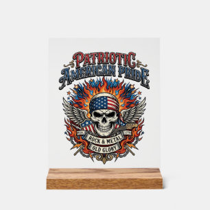 Panneau En Acrylique Rocker du bandana patriotique Méta musique Old Glo