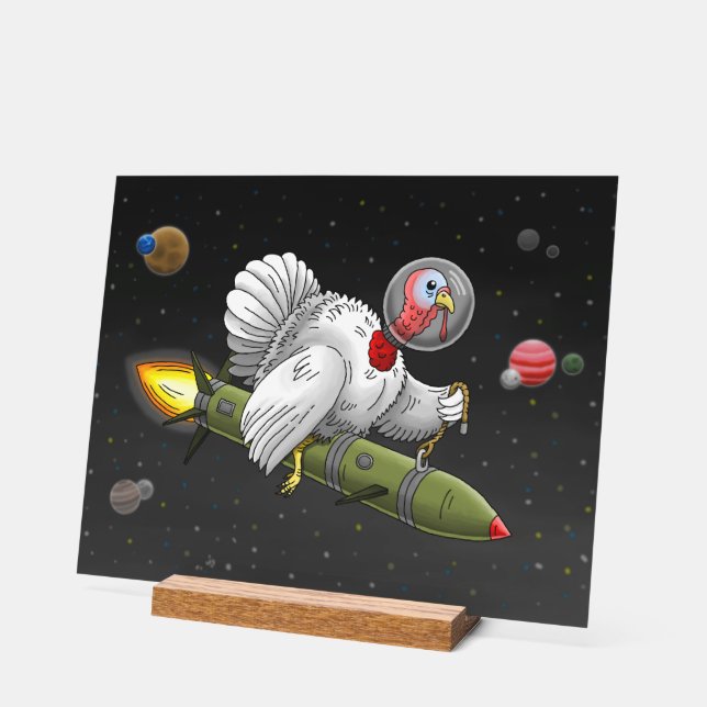 Panneau En Acrylique Rocket Turquie Thanksgiving (Angle)