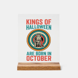 Panneau En Acrylique Rois d'Halloween octobre Anniversaire Vintage Shir