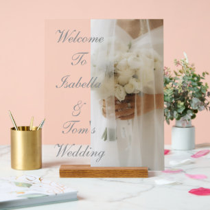 Panneau En Acrylique Romance Florale Éthérée Photo Mariage Bienvenue