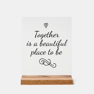 Panneau En Acrylique Romantic Love Calligraphy Togetherness Wedding