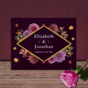 Panneau En Acrylique Romantique Automne Dahlia Mariage