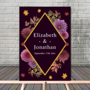 Panneau En Acrylique Romantique Automne Dahlia Mariage