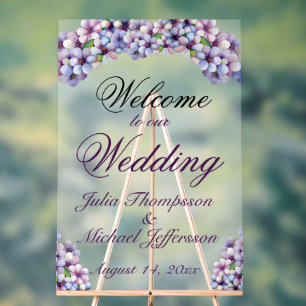 Panneau En Acrylique Romantique Poétique Lilac Aquarelle Mariage Floral