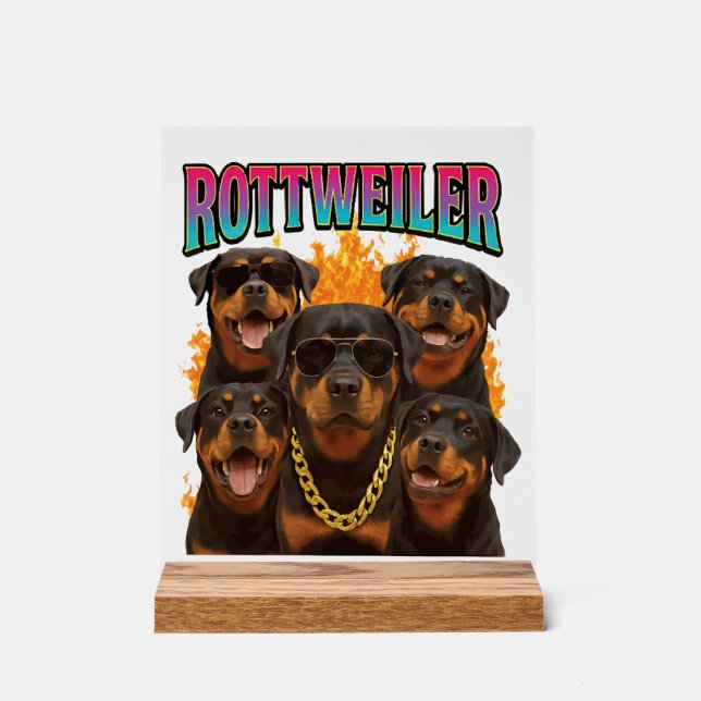 Panneau En Acrylique Rottweiler  (Recto)