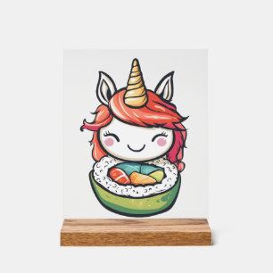 Panneau En Acrylique Rouleau de sushi Licorne (1)