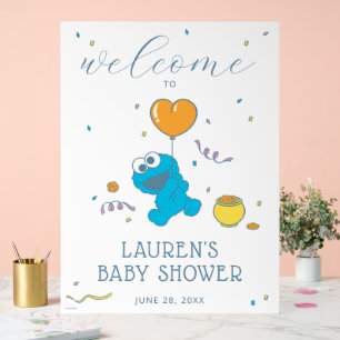 Panneau En Acrylique Rue Sésame Accueil du Baby shower Monster Cookie