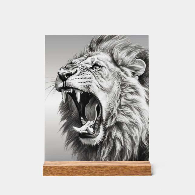 Panneau En Acrylique Rugissement du Lion  (Recto)