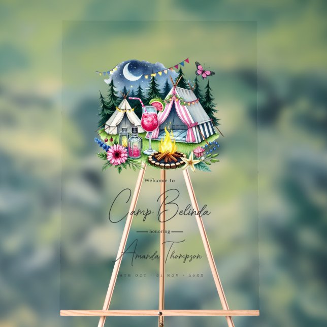 Panneau En Acrylique Rustic Camp Bride Bienvenue transparent (Neutre)