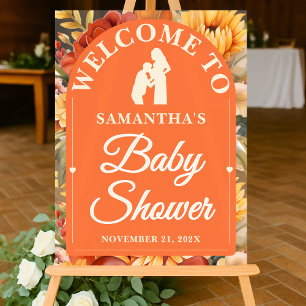 Panneau En Acrylique Rustic Fall Floral Arch Baby shower Bienvenue