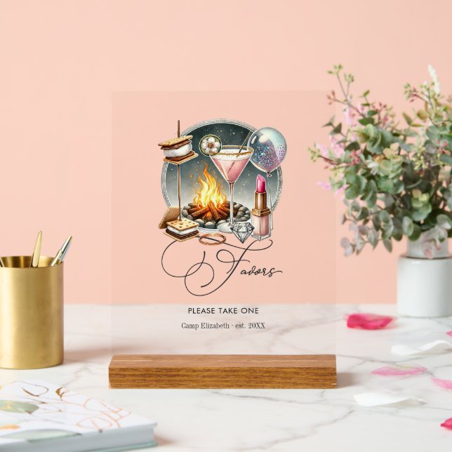 Panneau En Acrylique Rustique Glam Chic Camp Bride Faveurs (Mariage)