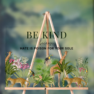 Panneau En Acrylique Safari Animaux avec devis inspirant