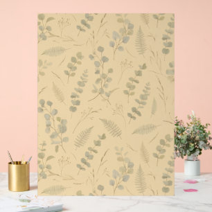 Panneau En Acrylique Sage Botanique Eucalyptus Fleur Pressée Minimalist