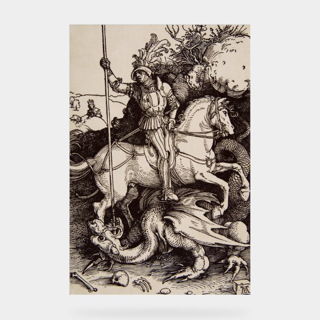 Panneau En Acrylique Saint George et le Dragon par Durer (Recto)
