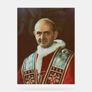 Panneau En Acrylique Saint Pape Paul VI Évêque de Rome