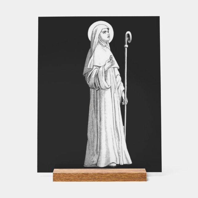 Panneau En Acrylique Sainte Catherine de Sienne Vierge (Recto)