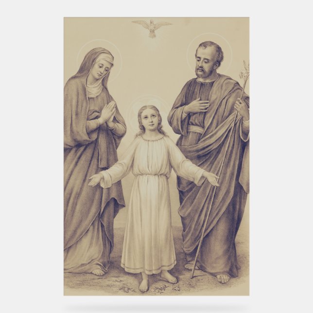 Panneau En Acrylique Sainte Famille Jésus, Vierge Marie et Saint Joseph (Recto)