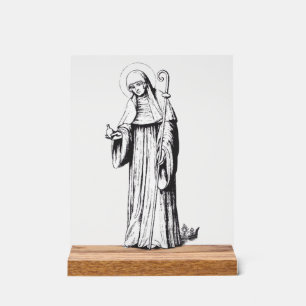 Panneau En Acrylique Sainte Walpurga missionnaire anglo-saxon médiéval