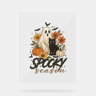 Panneau En Acrylique Saison éffrayante Ghost Retro Éffrayant Halloween