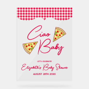 Panneau En Acrylique Salut Bébé Fête de Naissance Italienne
