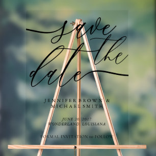 Panneau En Acrylique Sauvegarder la date de mariage enseigne photo pers