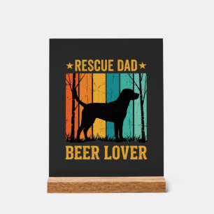 Panneau En Acrylique Sauver Papa Amateur de Bière Chien Vintage