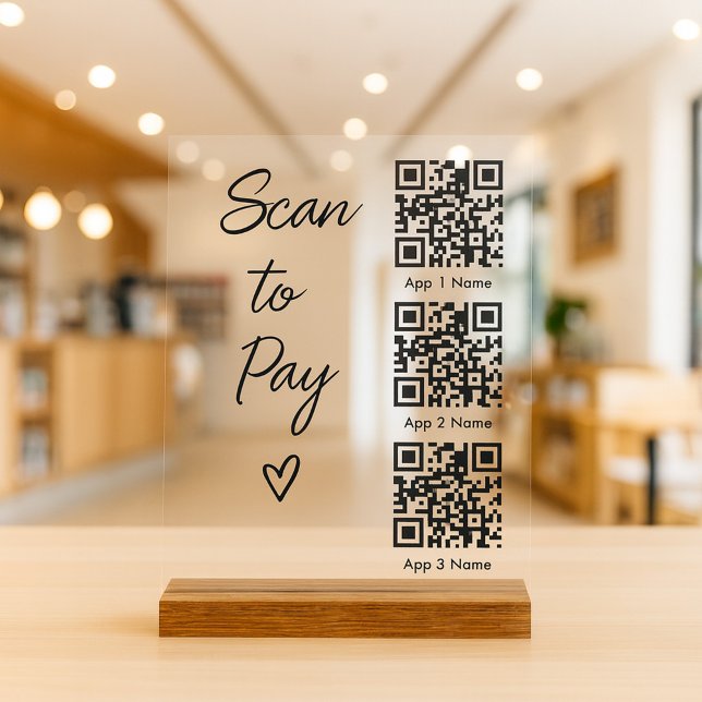 Panneau En Acrylique Scanner le code QR pour payer pour le paiement num (Créateur téléchargé)