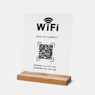 Panneau En Acrylique Scannez pour vous connecter   Code QR de connexion