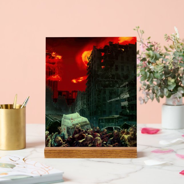Panneau En Acrylique Scène d'Halloween apocalyptique de SlipperyJoe gra (Mariage)