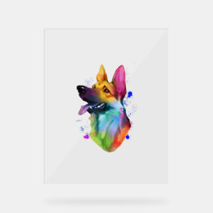 Panneau En Acrylique Schéma de peinture à l'aquarelle arc-en-ciel allem