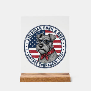 Panneau En Acrylique Schnauzer Patriotique Vintage