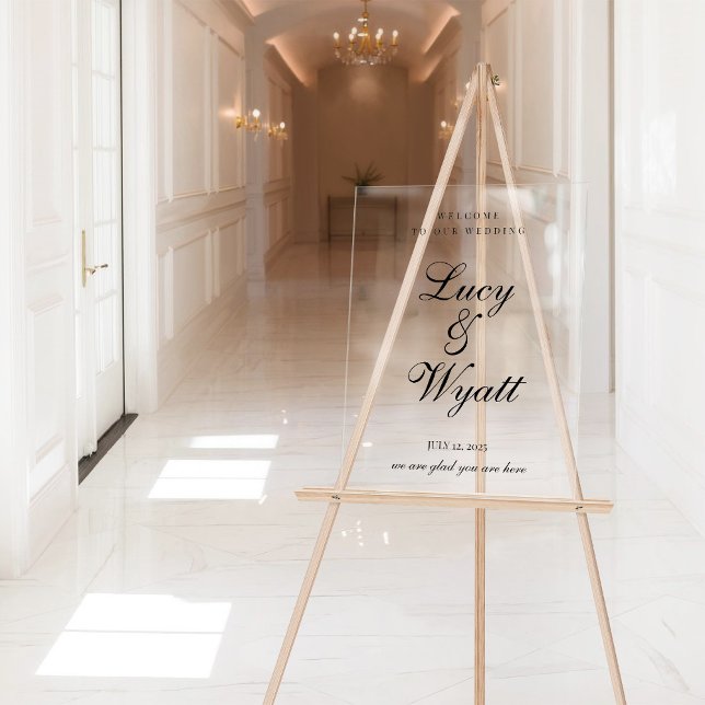 Panneau En Acrylique Scripty noir et blanc - Signe Mariage (Créateur téléchargé)