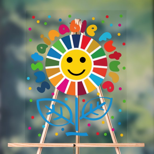 Panneau En Acrylique SDG Executive Desk - ESG Office Motivator (Neutre)