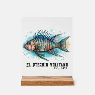 Panneau En Acrylique Série Aquarelle : Poisson-Lion